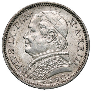 obverse: ROMA, Pio IX - 1 Lira, 1868