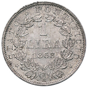 reverse: ROMA, Pio IX - 1 Lira, 1868