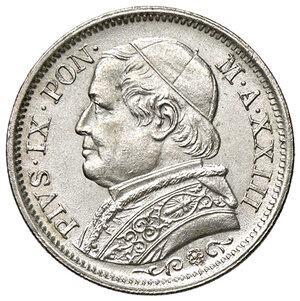 obverse: ROMA, Pio IX - 1 Lira, 1868