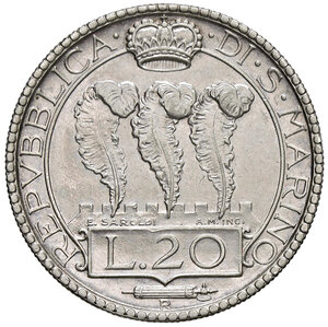 obverse: SAN MARINO, 20 Lire, 1932