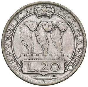 obverse: SAN MARINO, 20 Lire, 1933