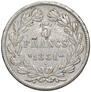 reverse: FRANCIA, Luigi Filippo - 5 Franchi, 1831 T