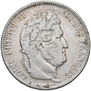 obverse: FRANCIA, Luigi Filippo - 5 Franchi, 1833 B