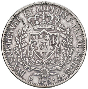 reverse: CARLO FELICE, 5 Lire, 1827-G