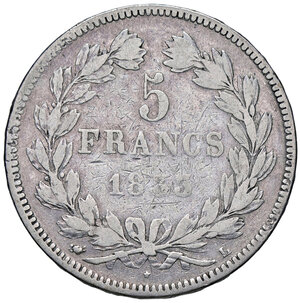 reverse: FRANCIA, Luigi Filippo - 5 Franchi, 1833 L