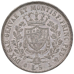 reverse: CARLO FELICE, 5 Lire, 1829-G