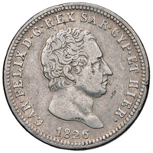 obverse: CARLO FELICE, 2 Lire, 1826-G