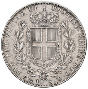 reverse: CARLO ALBERTO, 5 Lire, 1847-G