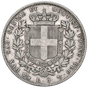 reverse: VITTORIO EMANUELE II, 5 Lire, 1850-G