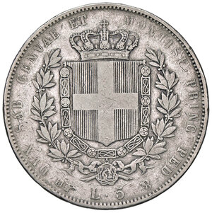 reverse: VITTORIO EMANUELE II, 5 Lire, 1851-T