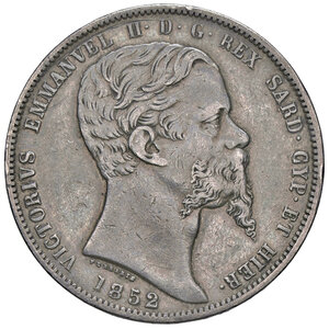 obverse: VITTORIO EMANUELE II, 5 Lire, 1852-G