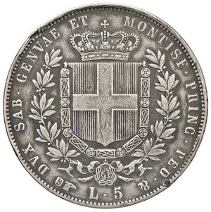 reverse: VITTORIO EMANUELE II, 5 Lire, 1861-T