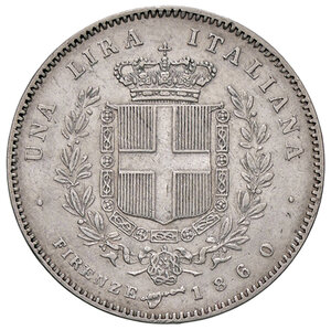 reverse: VITTORIO EMANUELE II RE ELETTO, 1 Lira, 1860-F