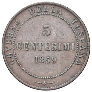 reverse: VITTORIO EMANUELE II RE ELETTO, 5 Centesimi, 1859