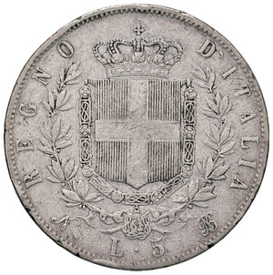 reverse: VITTORIO EMANUELE II, 5 Lire, 1864-N