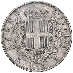 reverse: VITTORIO EMANUELE II, 5 Lire, 1873-M