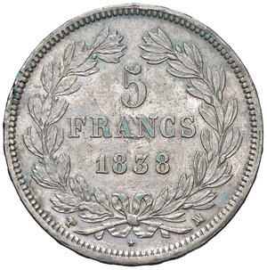 reverse: FRANCIA, Luigi Filippo - 5 Franchi, 1838 MA