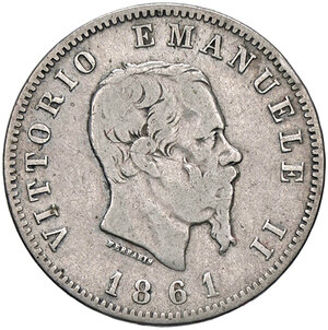 obverse: VITTORIO EMANUELE II, 1 Lira 