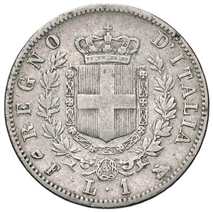 reverse: VITTORIO EMANUELE II, 1 Lira 