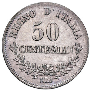 reverse: VITTORIO EMANUELE II, 50 Centesimi 