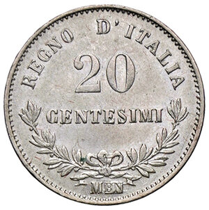 reverse: VITTORIO EMANUELE II, 20 Centesimi 