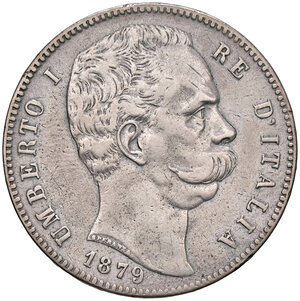 obverse: UMBERTO I, 5 Lire, 1879