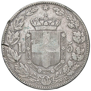 reverse: UMBERTO I, 5 lire, 1879