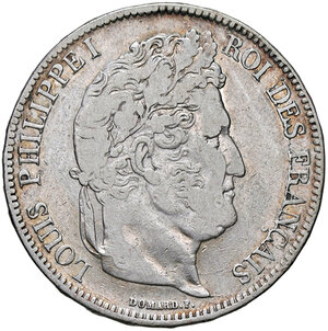 obverse: FRANCIA, Luigi Filippo - 5 Franchi, 1838 MA