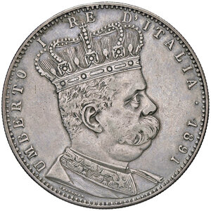 obverse: UMBERTO I - ERITREA, 5 Lire, 1891