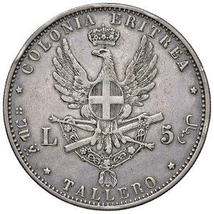 reverse: UMBERTO I - ERITREA, 5 Lire, 1891