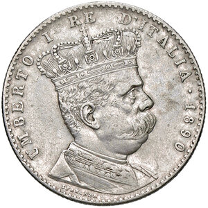 obverse: UMBERTO I - ERITREA, 2 Lire, 1890