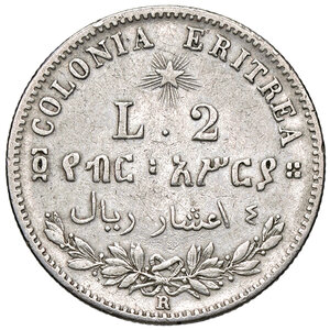 reverse: UMBERTO I - ERITREA, 2 Lire, 1890