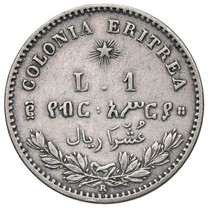 reverse: UMBERTO I - ERITREA, 1 lira, 1891