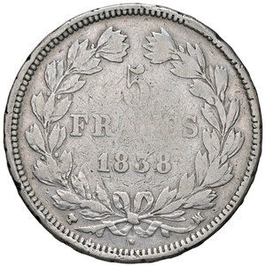 reverse: FRANCIA, Luigi Filippo - 5 Franchi, 1838 MA