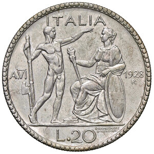 reverse: VITTORIO EMANUELE III, 20 Lire, 1928-VI