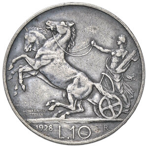 reverse: VITTORIO EMANUELE III, 10 Lire, 1928*