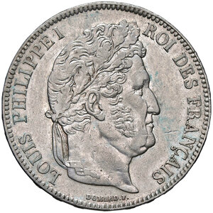 obverse: FRANCIA, Luigi Filippo - 5 Franchi, 1839 A