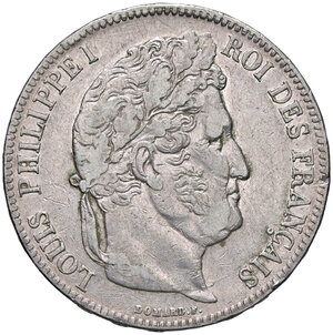 obverse: FRANCIA, Luigi Filippo - 5 Franchi, 1839 A