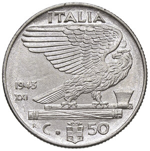 reverse: VITTORIO EMANUELE III, 50 Centesimi, 1943