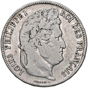 obverse: FRANCIA, Luigi Filippo - 5 Franchi, 1840 A