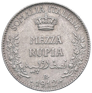 reverse: VITTORIO EMANUELE III - SOMALIA, Mezza Rupia, 1910