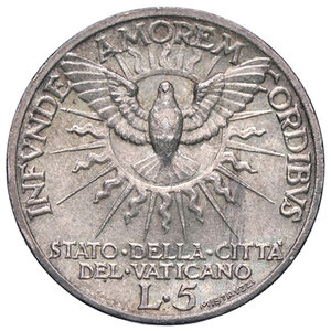 reverse: SEDE VACANTE, 5 Lire, 1939