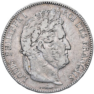 obverse: FRANCIA, Luigi Filippo - 5 Franchi, 1843 A