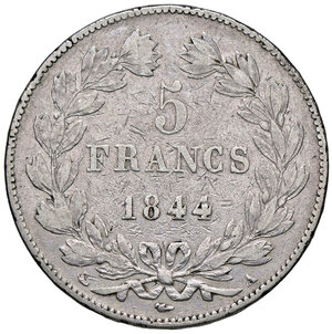 reverse: FRANCIA, Luigi Filippo - 5 Franchi, 1844 A