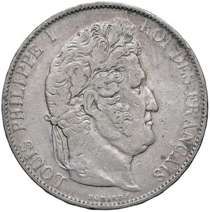 obverse: FRANCIA, Luigi Filippo - 5 Franchi, 1844 W