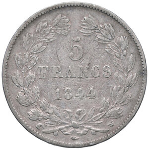 reverse: FRANCIA, Luigi Filippo - 5 Franchi, 1844 W