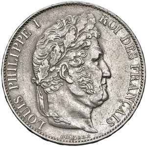 obverse: FRANCIA, Luigi Filippo - 5 Franchi, 1845 W