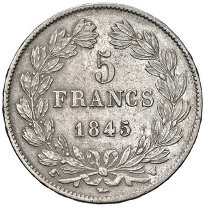 reverse: FRANCIA, Luigi Filippo - 5 Franchi, 1845 W