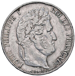 obverse: FRANCIA, Luigi Filippo - 5 Franchi, 1845 W