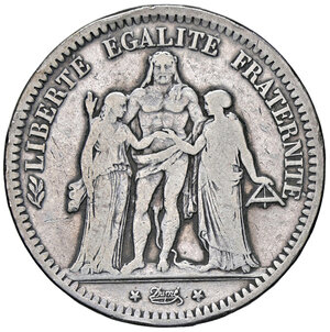 obverse: FRANCIA, Seconda Repubblica - 5 Franchi, 1851 A